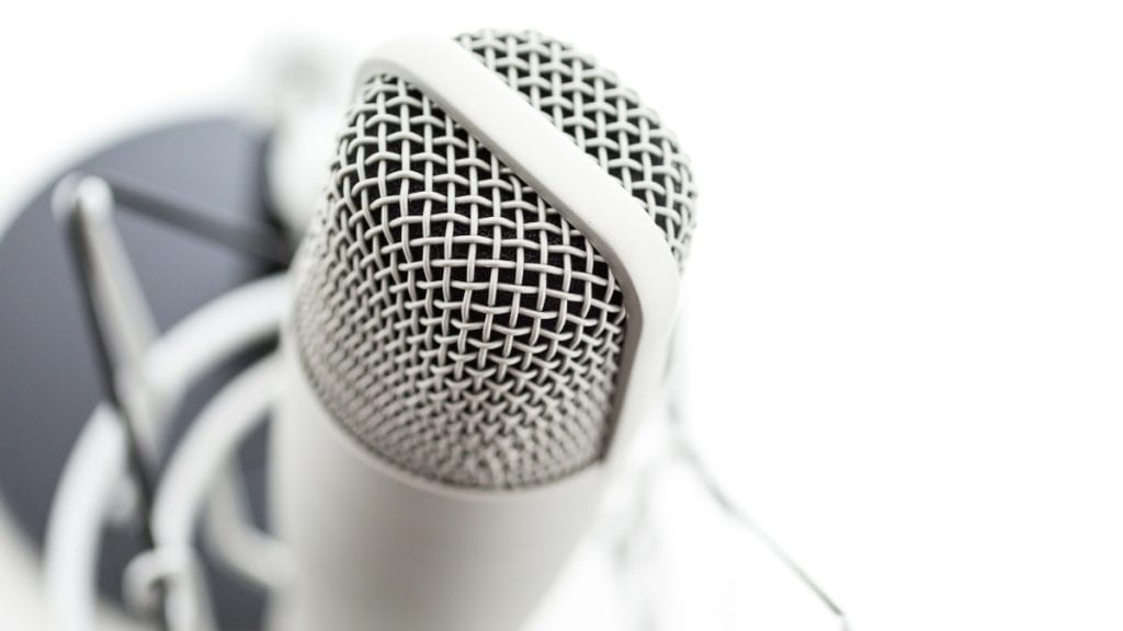 Decorative: Podcast microphone on white background