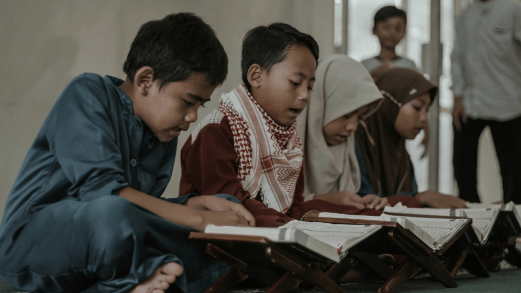 Children reading in Indonesia