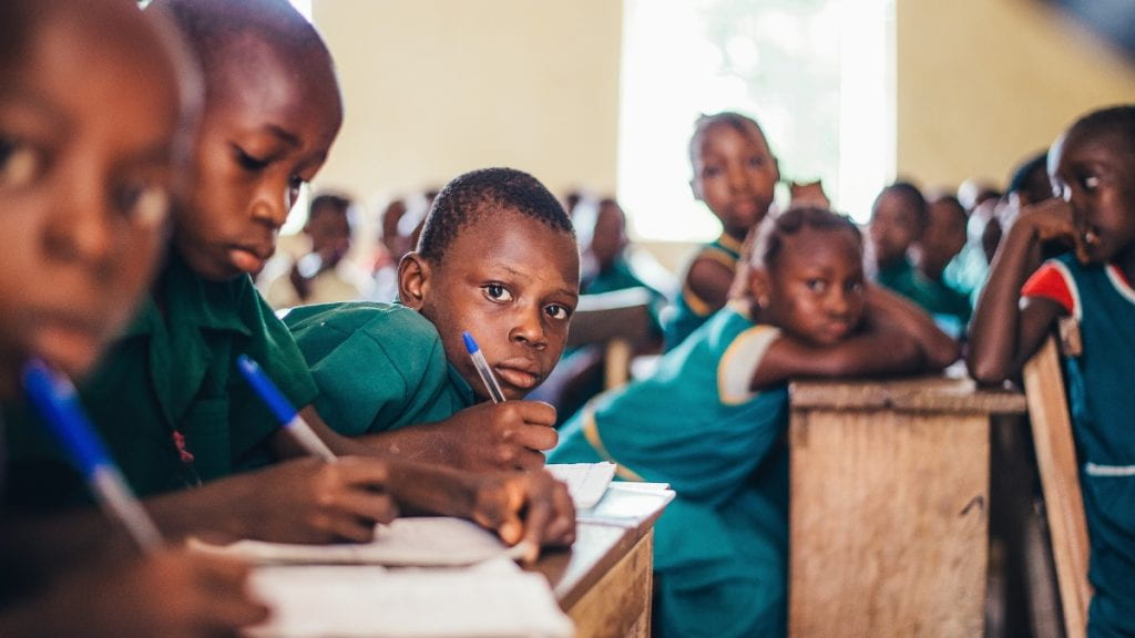 Children in a classroom in Africa
