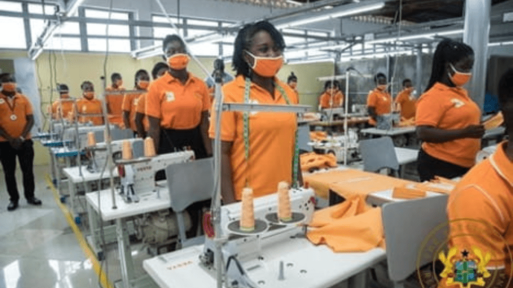 People working in a factory in Ghana