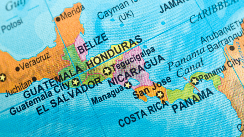 Map showing Honduras