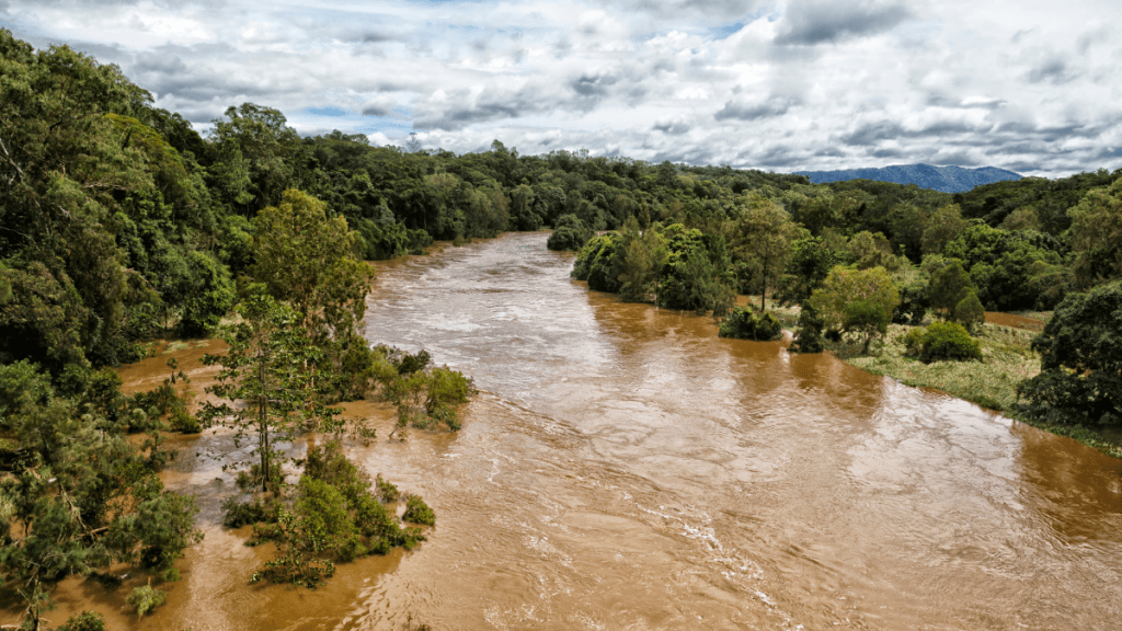 A flooded river in Australia
