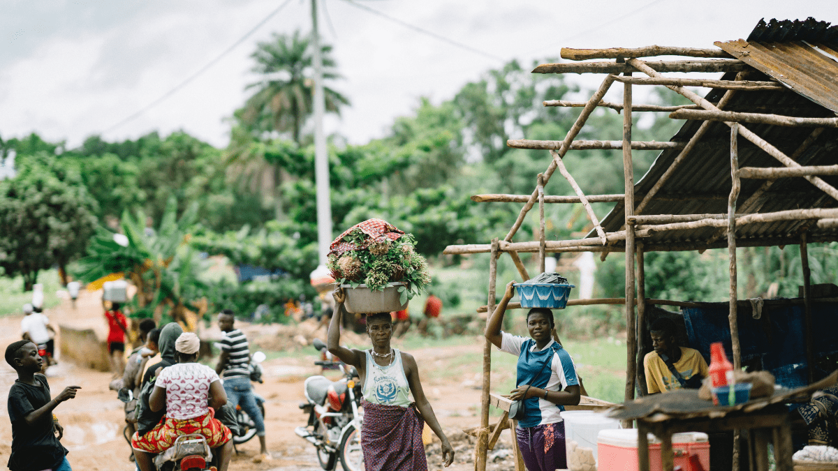 People in the street in Sierra Leone