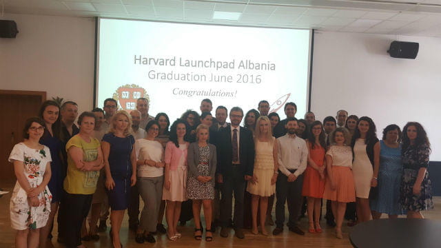 Matt Andrews with other Albania participants at the Launchpad Albania: Graduation June 2016