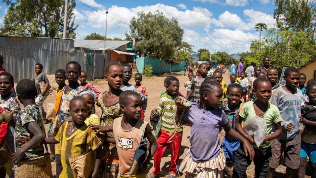 Children in village in Ethiopia