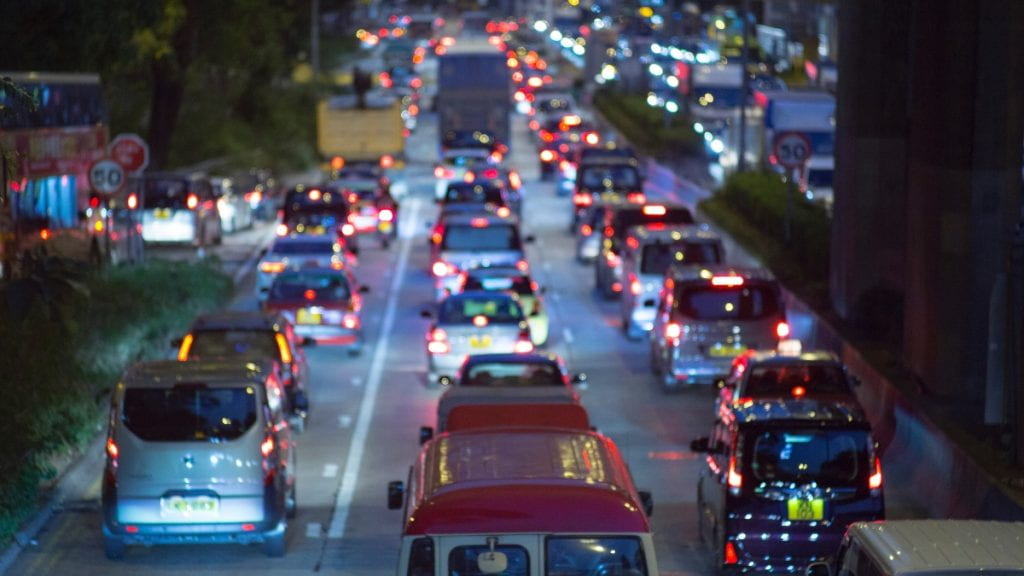 Traffic congestion at night