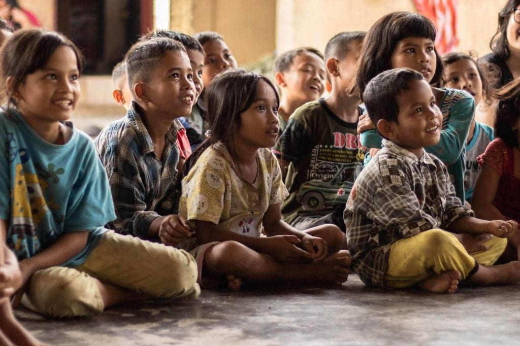 Children learning in Indonesia