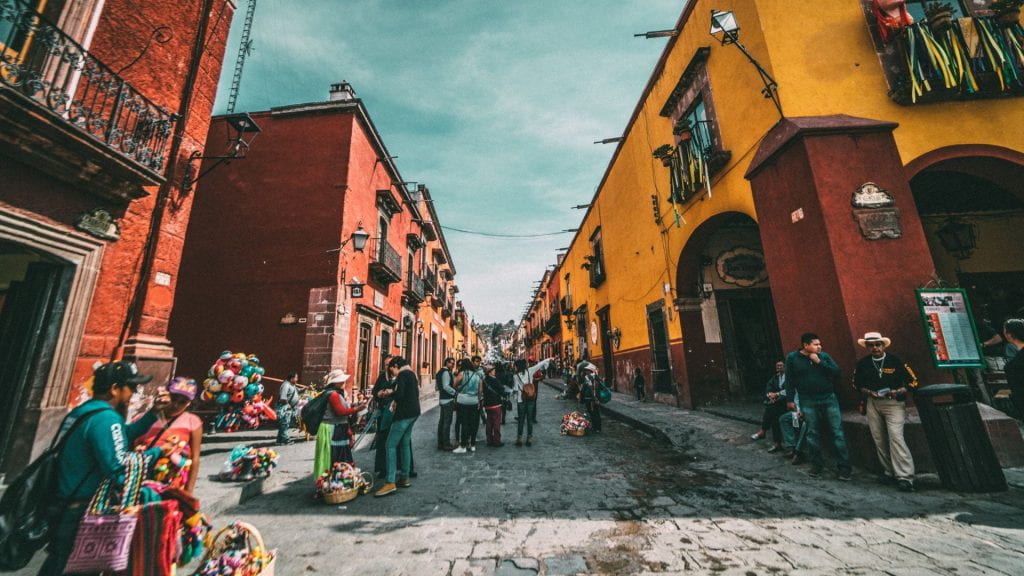 Colorful street in Mexico