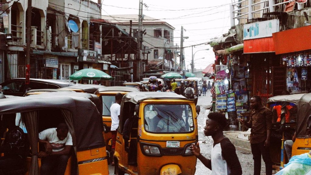 Busy street in Lagos, Nigeria