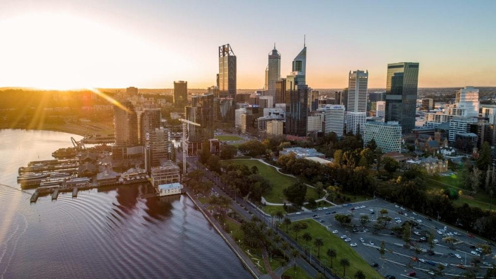 Perth, Australia at sunset