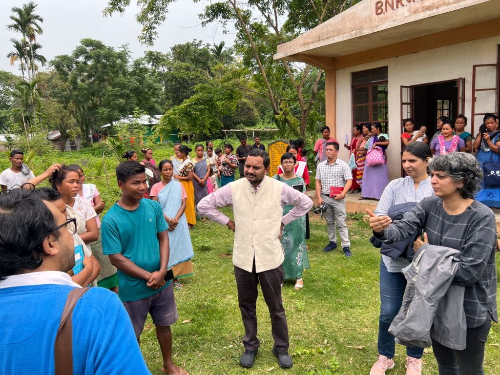 Sampath visiting community members in Meghalaya