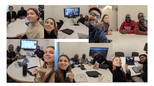 collage of group images in a meeting