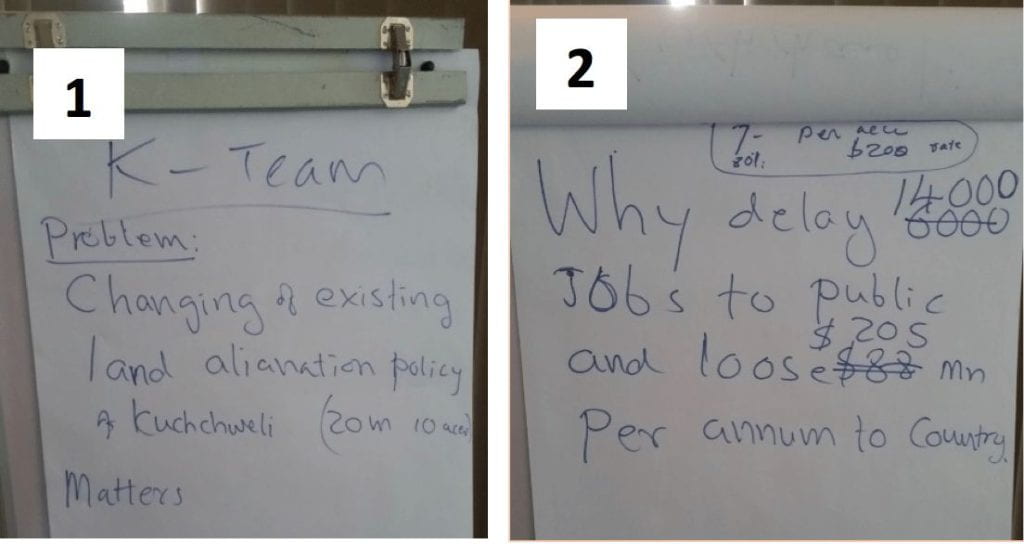 problem statements written on a whiteboard
