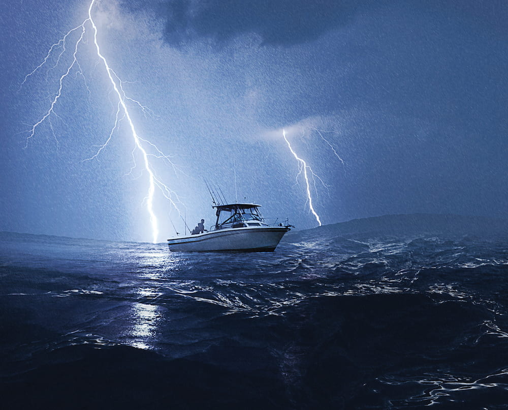 an image of a ship in a storm