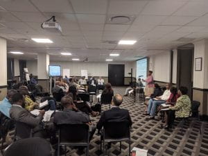 CABRI group presenting in conference room