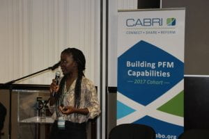 Awa Touray presenting