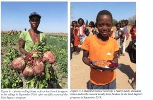 A farmer selling beets and a student eating a hearty lunch