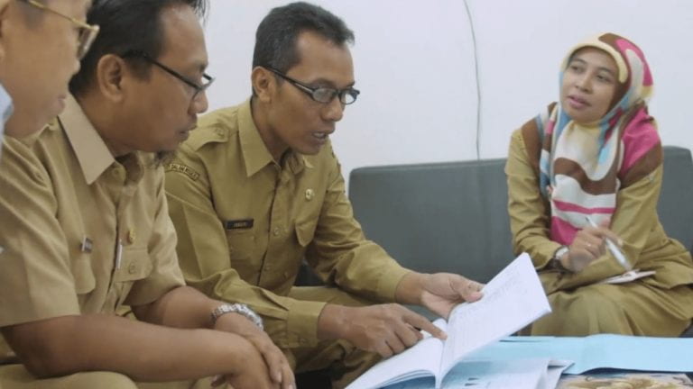 Indonesian team working together