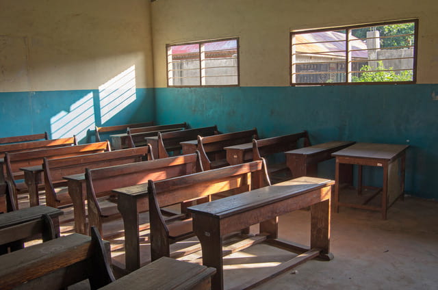 An ordinary classroom in an African school