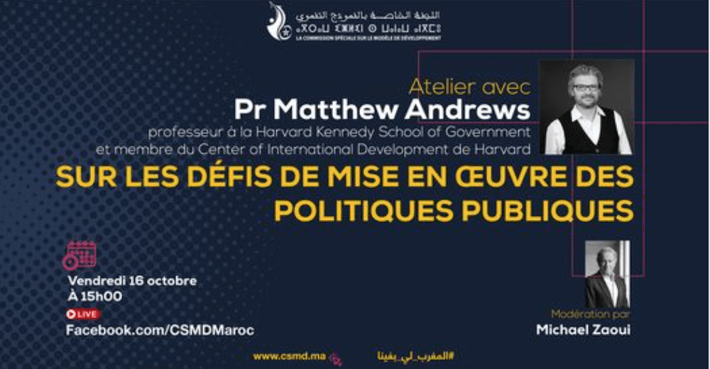 Poster for Commission on the Morocco Development model event