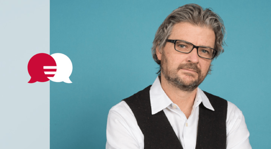 Matt Andrews headshot with PolicyCast logo