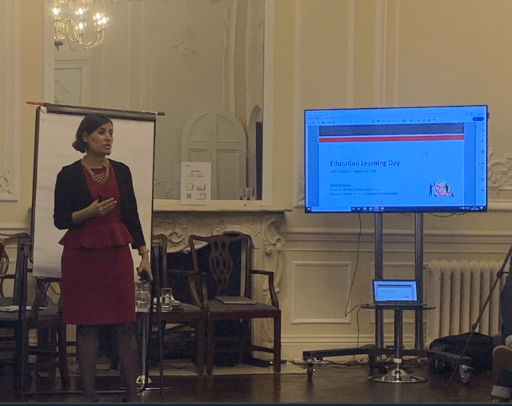 Salimah Samji leading a workshop in London