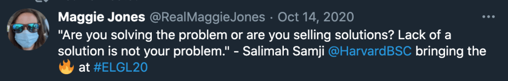 Tweet from Maggie Jones