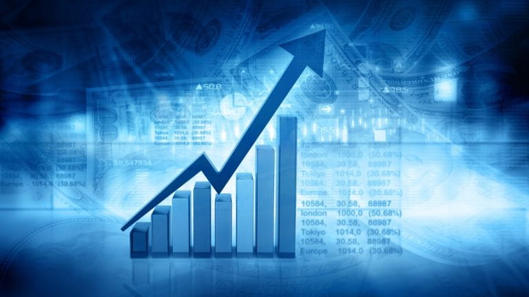 Decorative graph depicting economic growth concept