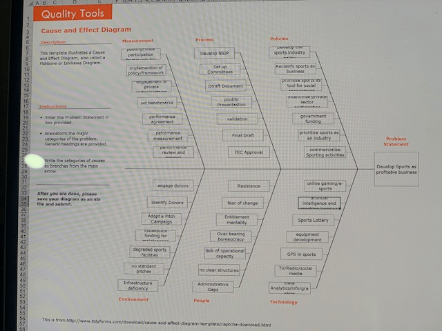 Updated fishbone diagram