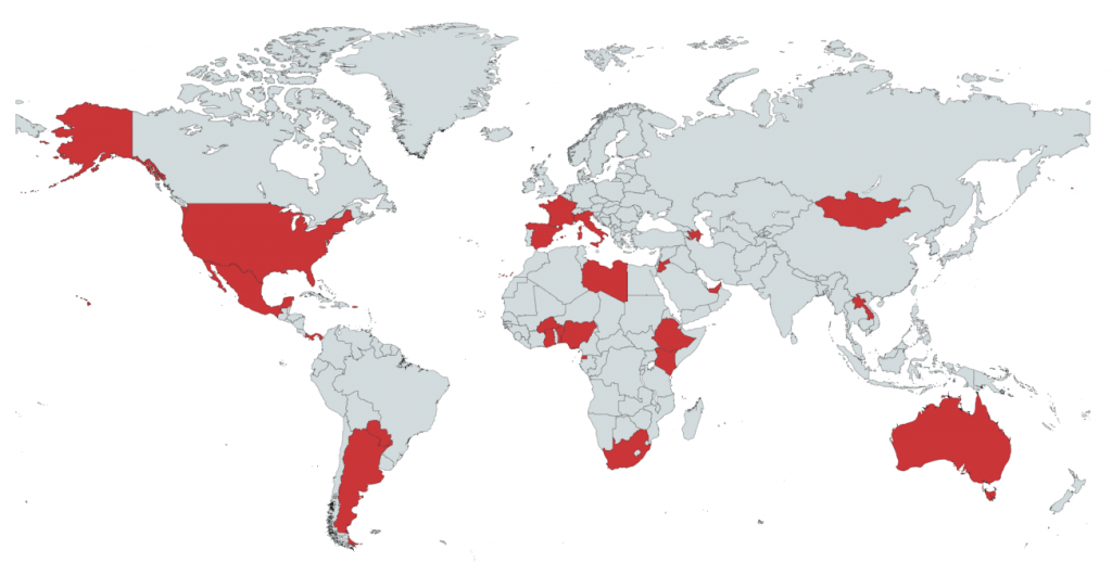 Map of LEG participants