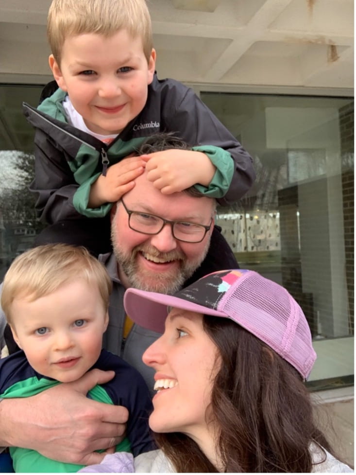 Mathias with his family