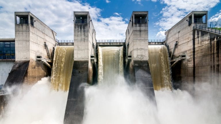 A closeup view of hydroelectricity infrastructure