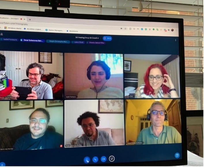Group members on zoom