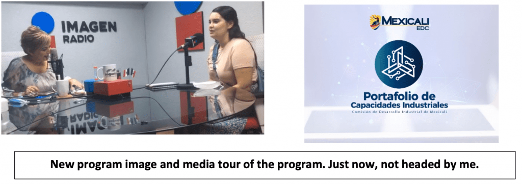 Two people on radio with Imagen Radio