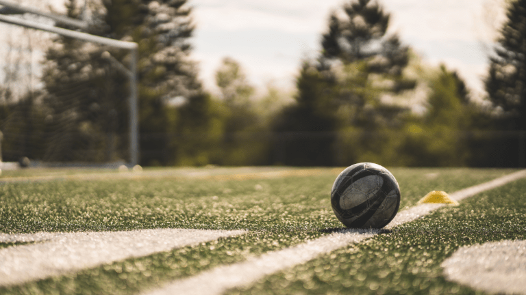 Soccer ball on scocer field