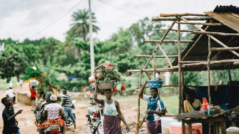 People in the street in Sierra Leone