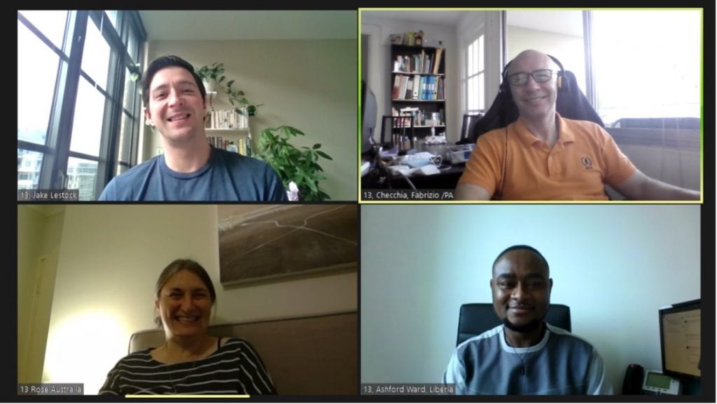 Screen capture of team on zoom.