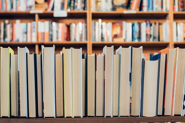 Books on a shelf
