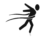 A person crossing a finish line graphic