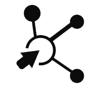 Graphic: Arrow pointing at a circle with other circles coming off it