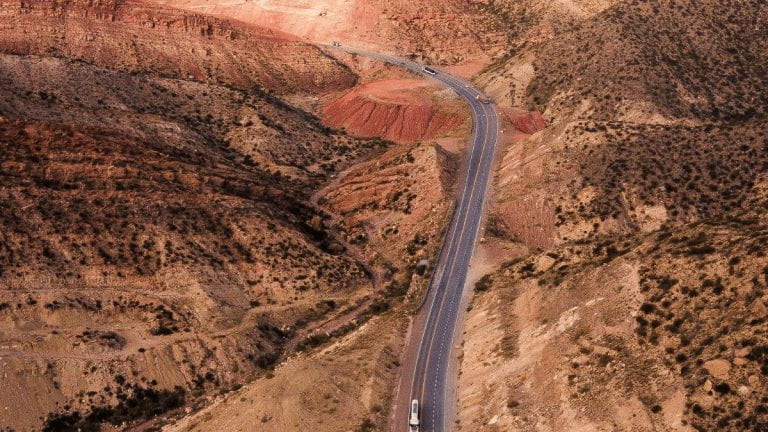 A road through mountains