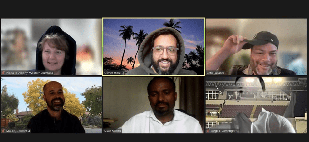 Zoom screen capture of group