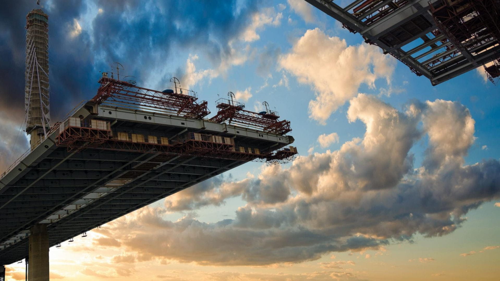 A bridge in the process of being built