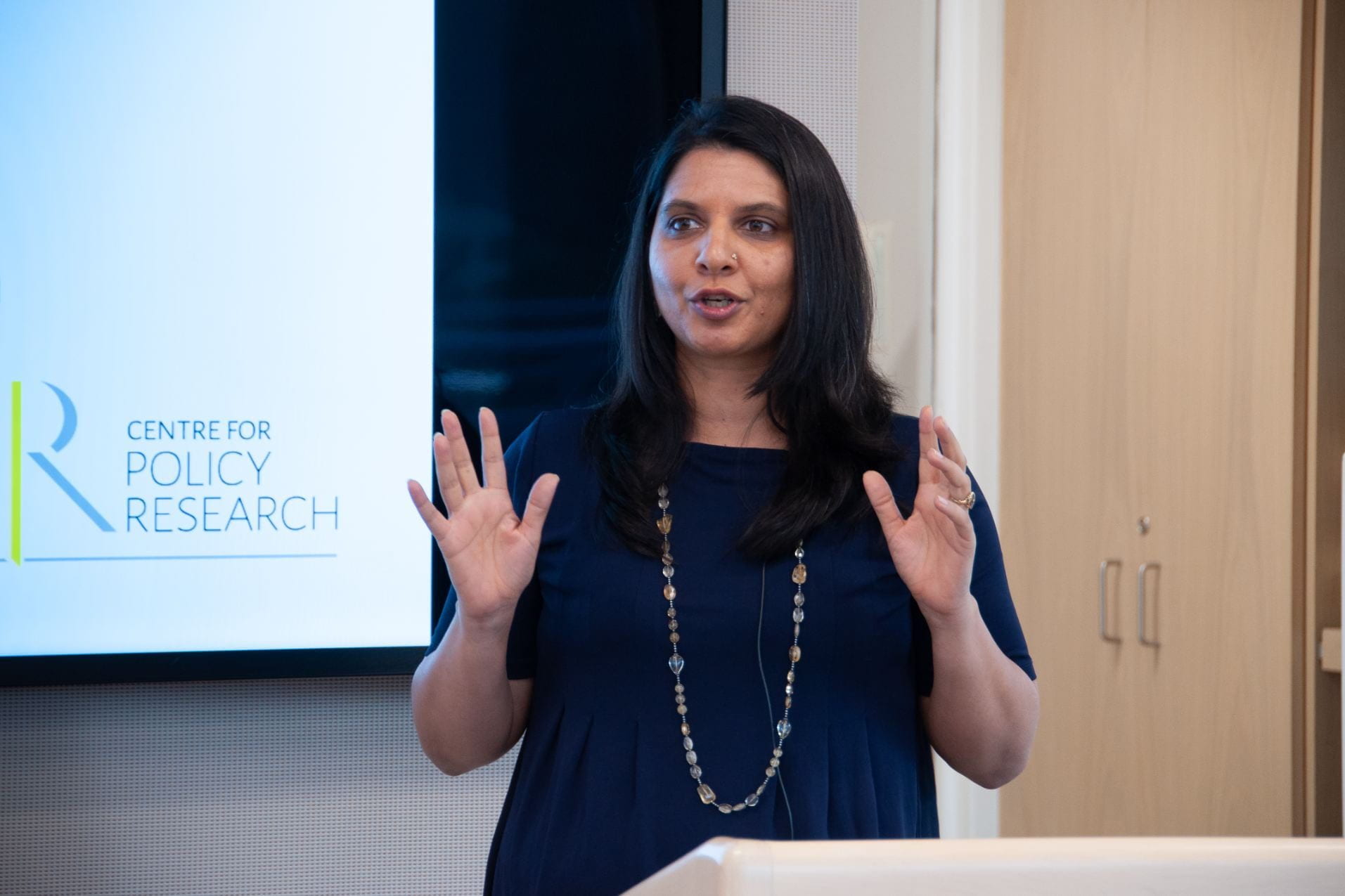 Yamini Aiyar presenting