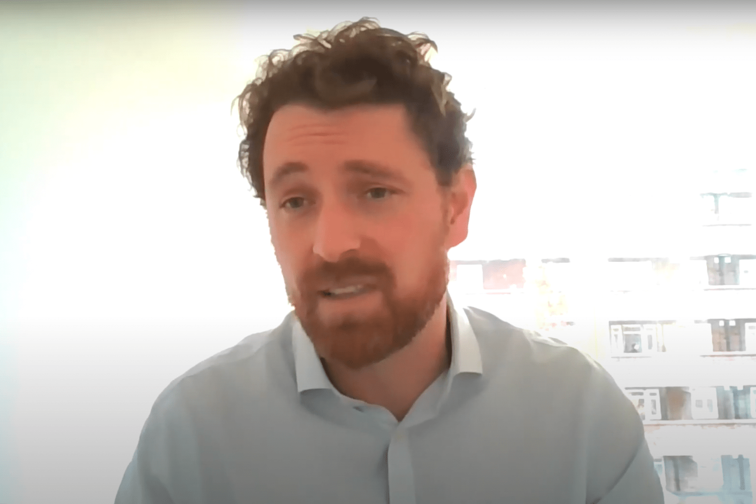 Peter Harrington presenting online with white background
