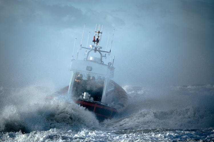 A boat in turbulent waters