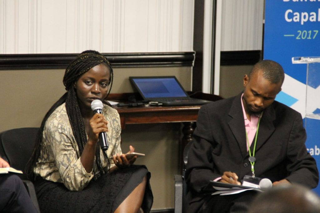 The Gambia team participant presenting