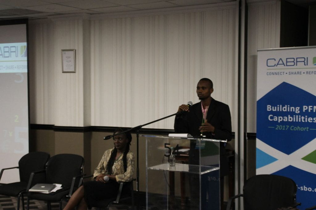 The Gambia team participant presenting