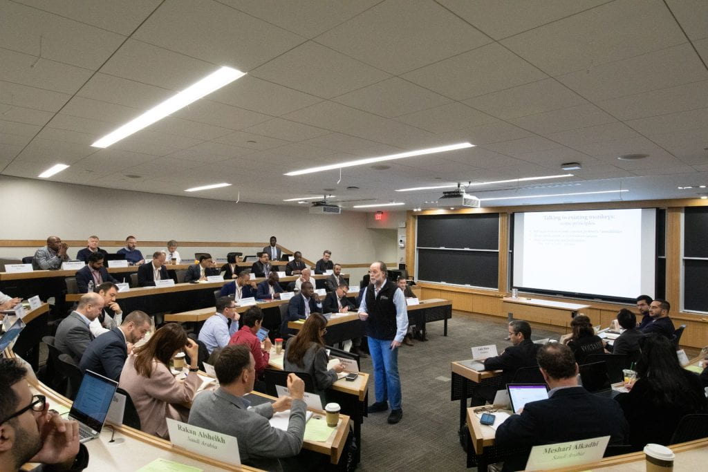Ricardo Hausmann teaching to a full class of Executive Education students
