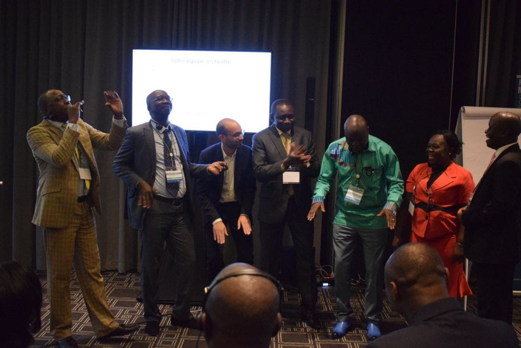 Central Africa Republic team dancing